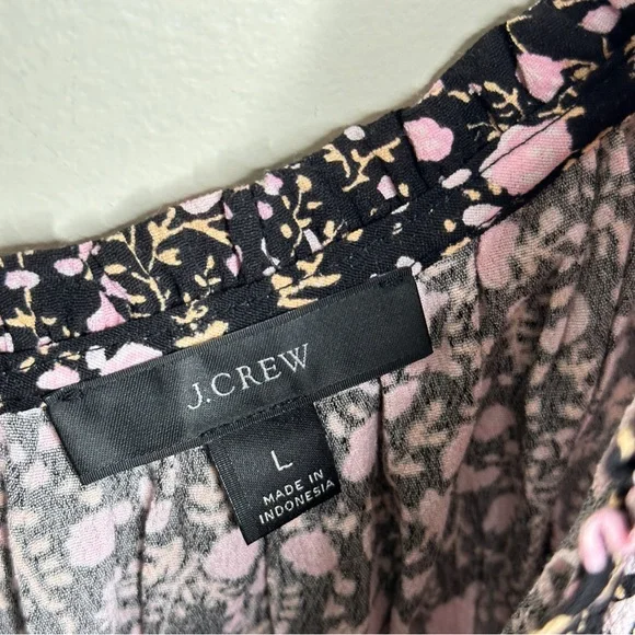 J. CREW Puff-Sleeve Drapey Crepe Top in Fall Garden Floral {3J13} - Picture 5 of 7